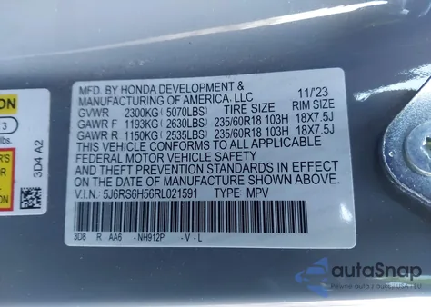 2024 Honda Cr-V Hybrid Sport from USA, damaged, VIN 5J6RS6H56RL021591